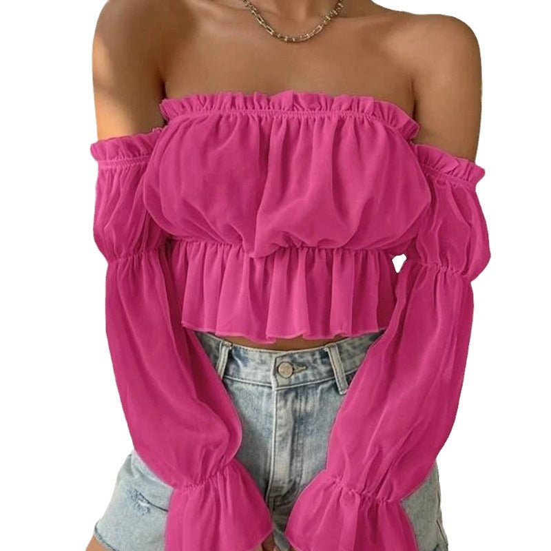 Dames blouse off-shoulder avec des manches amples Chic und Stil