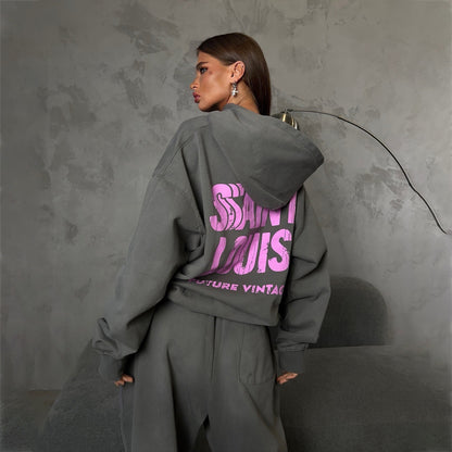 Casual set for women, oversized, with a loose hoodie and comfortable jogging pants Chic und Stil