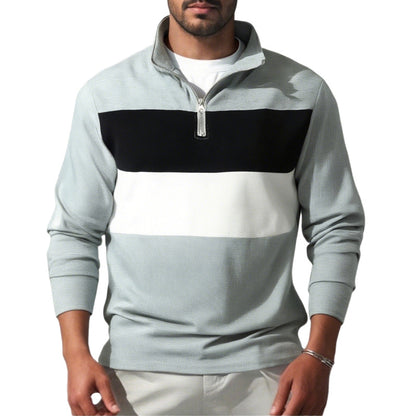Pull sportif pour hommes avec col montant et zipper Chic und Stil