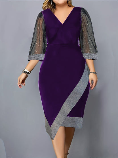 Dames Élégant Robe Sans Manches V Décolleté Chic und Stil