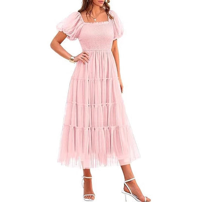 Robe maxi femme avec des manches volumineuses et une conception sans épaules Chic und Stil