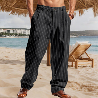 Casual beach pants for men with a comfortable fit and a stylish striped pattern Chic und Stil