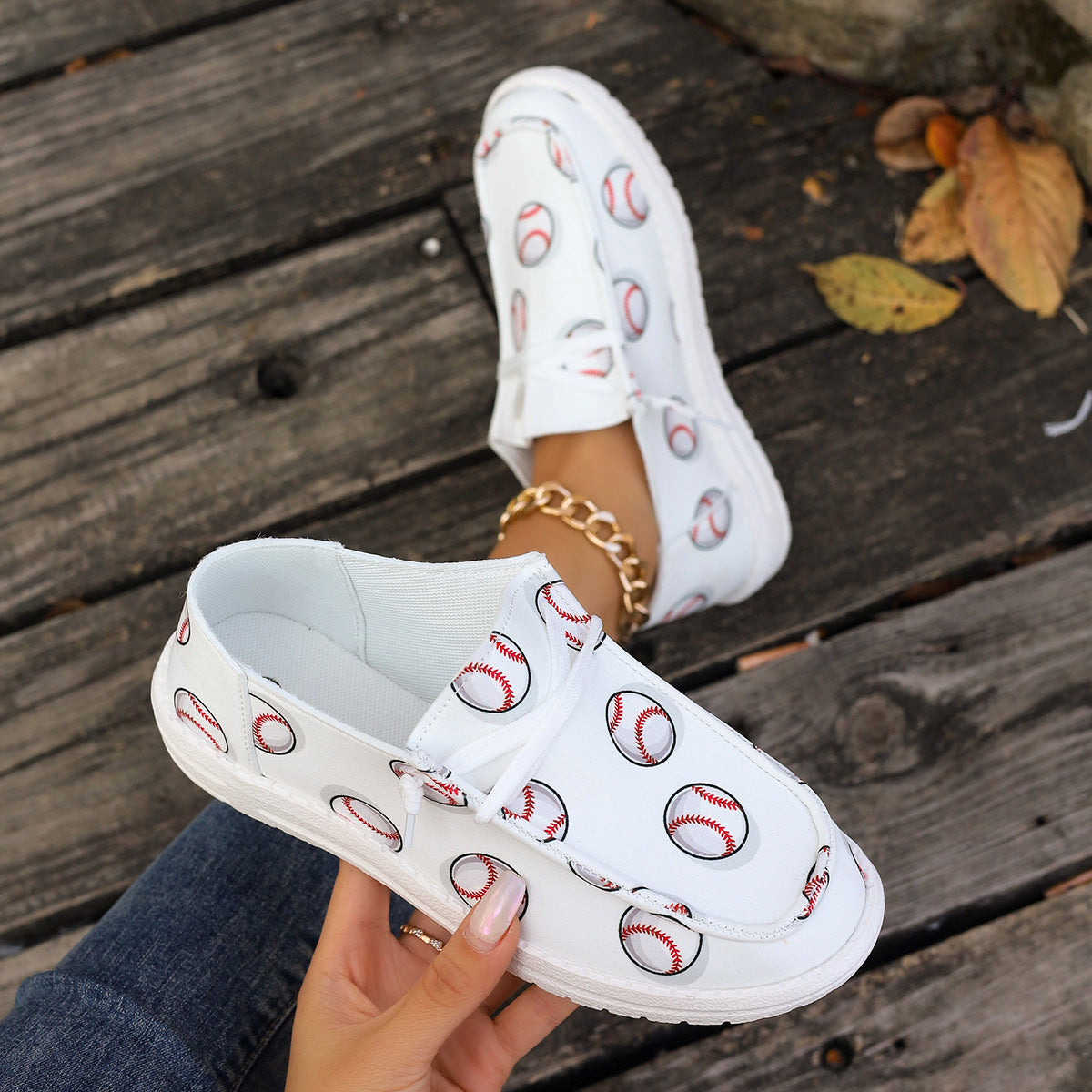 Baskets à enfiler pour femmes avec motif baseball Chic und Stil