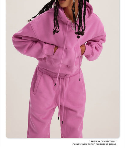 Chic and Style short hoodie set and jogger pants for women