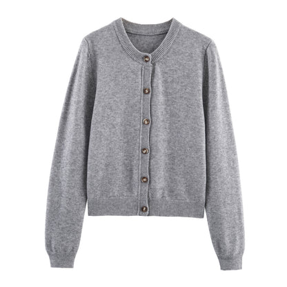 Womens knit jacket with button closure and fine woven structure Chic und Stil