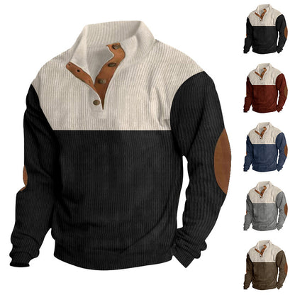 Homme pull à la mode avec fermeture éclair et détails en cuir Chic und Stil