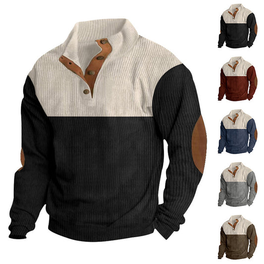 Homme pull à la mode avec fermeture éclair et détails en cuir Chic und Stil