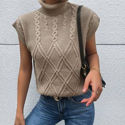 Femme Cozy Tricot torsadé sans manches Pull Chic und Stil