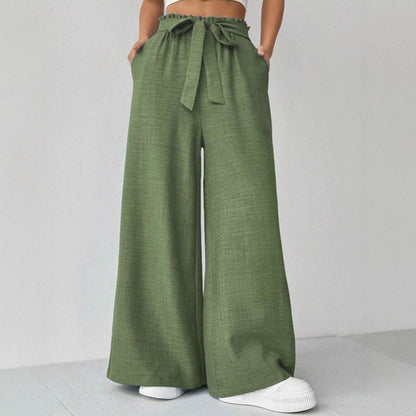Ladies Wide Pants with Adjustable Waist Chic and Style