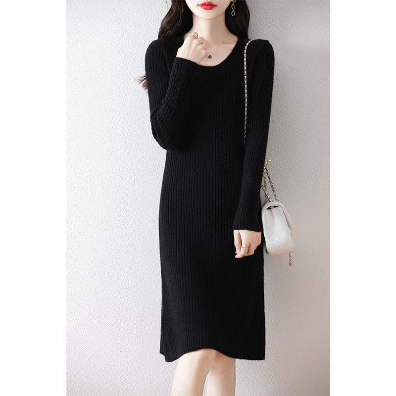 Robe en tricot pour femmes avec une fine structure côtelée et une coupe cintrée Chic und Stil