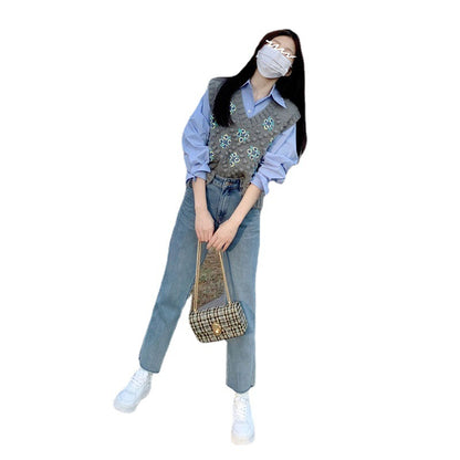 Pull en tricot pour femmes avec design floral Chic und Stil