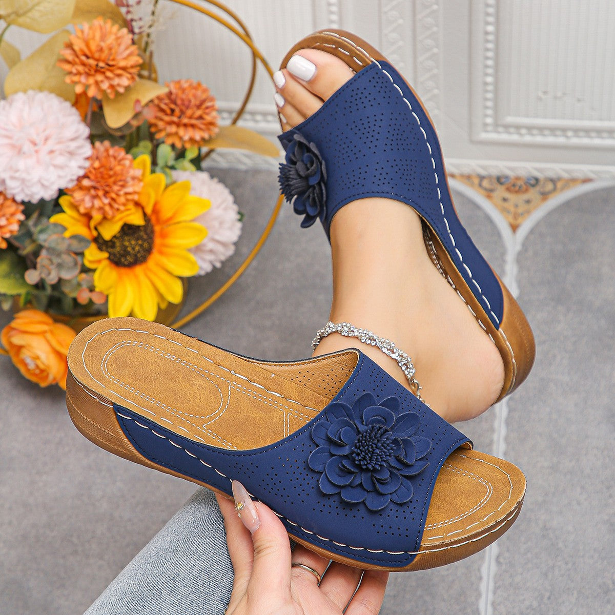 Bottines élégantes et confortables pour femmes avec design floral Chic und Stil