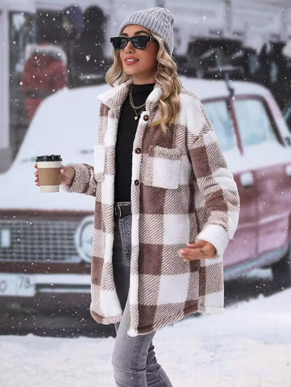 Dames Flanel-Hiver Veste Chic und Stil