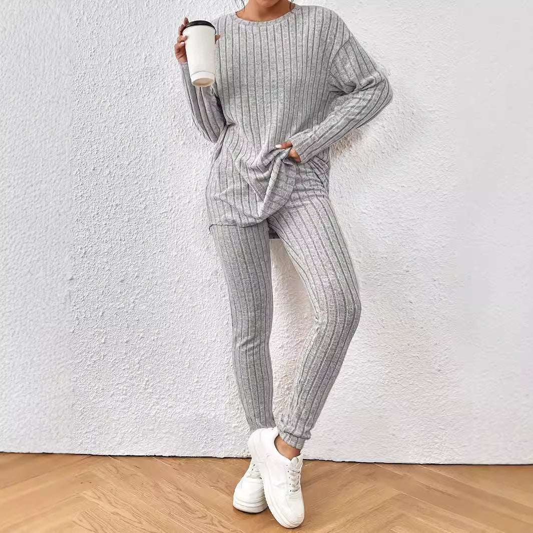 Dames Pull à manches longues en tricot avec structure côtelée Chic und Stil