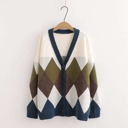 Dames gilet en tricot élégant avec des motifs en losanges attrayants Chic und Stil