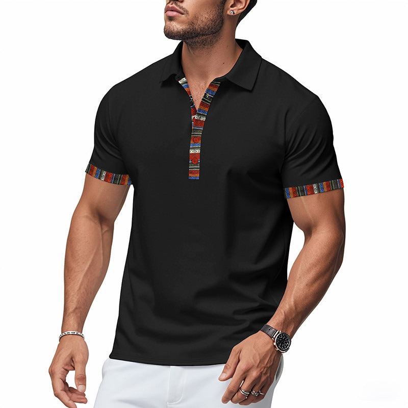 Hommes Polo-Shirt avec col coloré et aspect structuré Chic und Stil