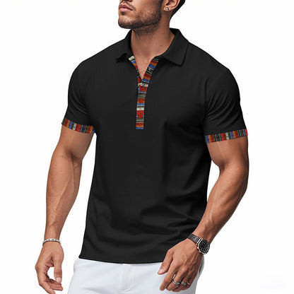Hommes Polo-Shirt avec col coloré et aspect structuré Chic und Stil