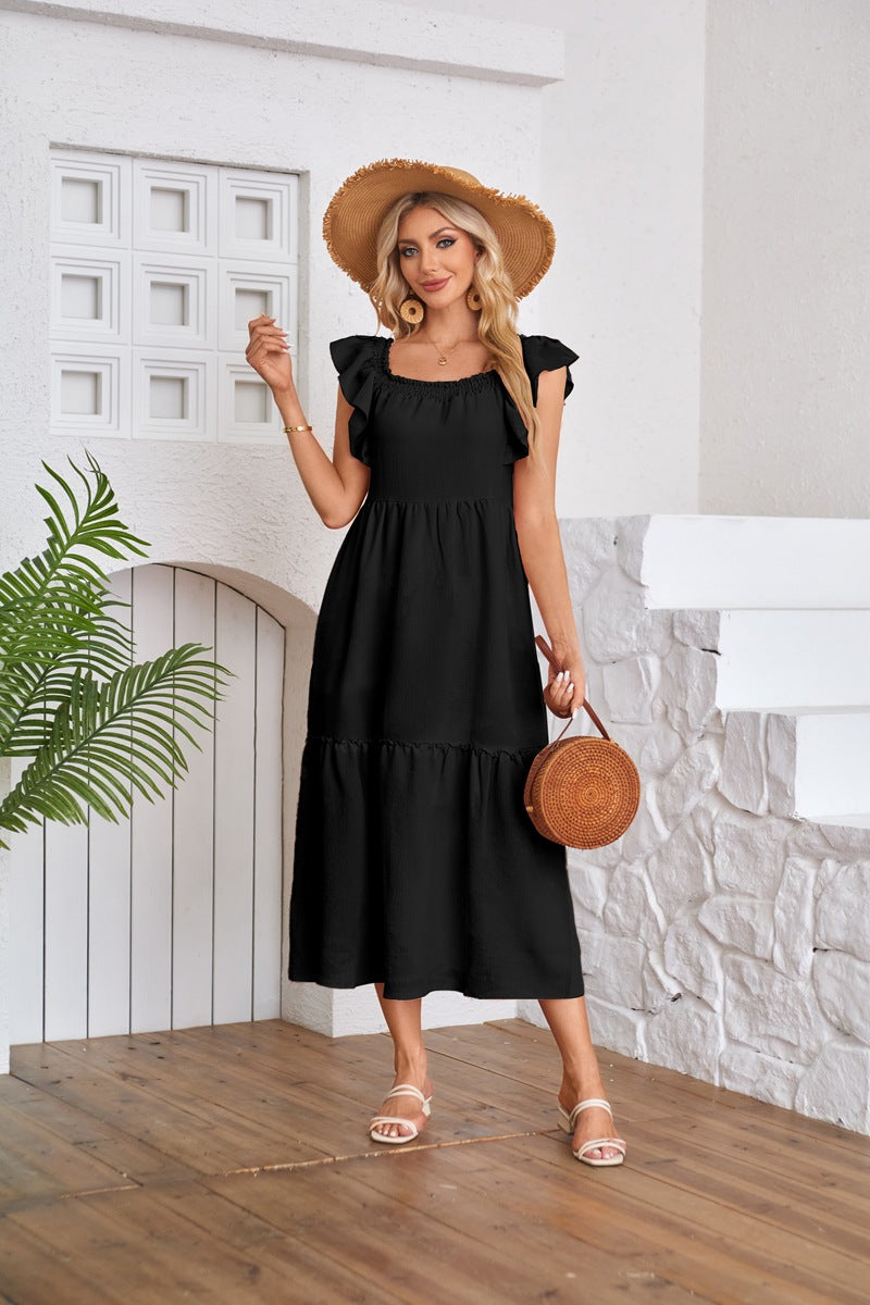 Robe maxi pour femmes avec détails en volants Chic und Stil