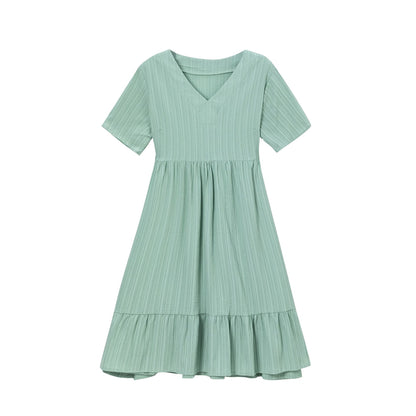 Dames V décolleté robe midi Chic und Stil