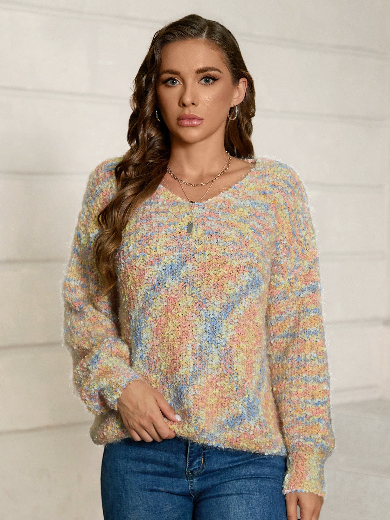 Dames Pull moelleux avec motif coloré Chic und Stil