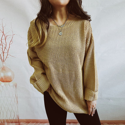 Pull en tricot décontracté pour femmes avec une coupe ample et un design de dos ouvert Chic und Stil