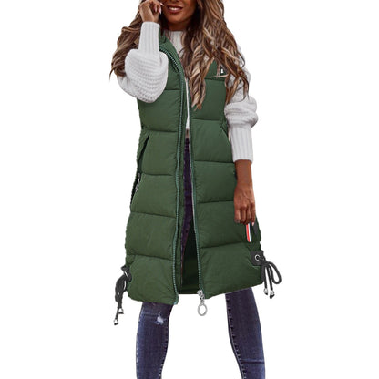Dames Gilets mode matelassé avec poches pratiques et cordon élastique ajustable Chic und Stil
