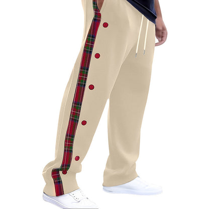 Casual cargo pants for men with snap buttons and trendy pattern Chic und Stil