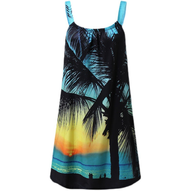 Femmes Tropiques Imprimé Plage Poncho Robe Chic und Stil