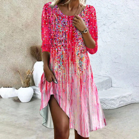 Robe d'été pour femmes avec dégradé de couleurs créatif Chic und Stil