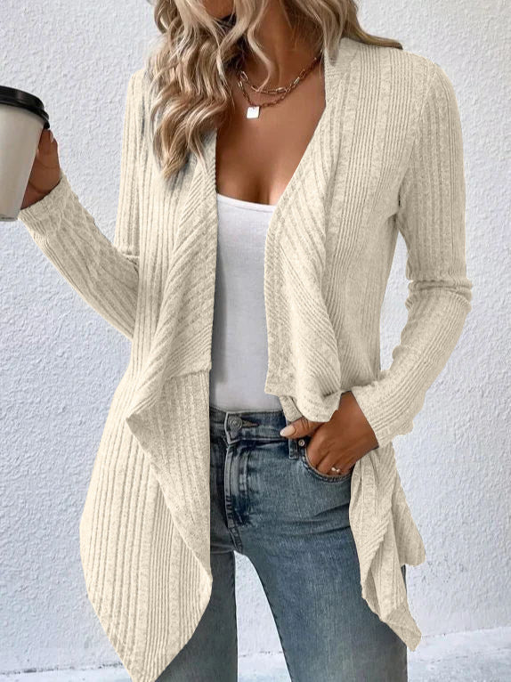 Dames cardigan confortable avec coupe décontractée et ourlet asymétrique Chic und Stil
