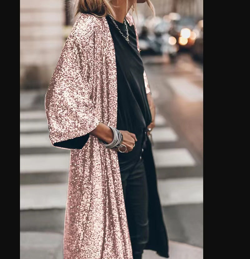 Ladies shimmering kimono with loose fit Chic and Style