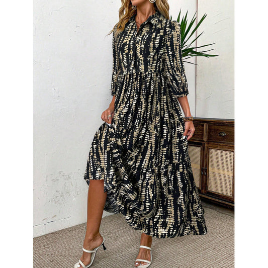 Robe maxi femme avec col décontracté et coupe décontractée Chic und Stil