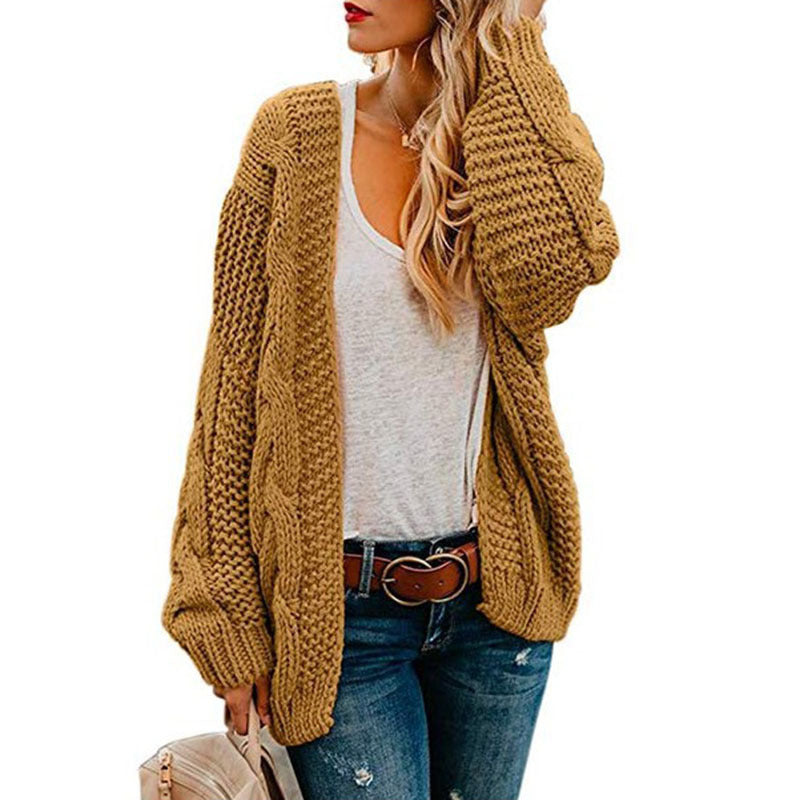 Dames Gros Tricot Cardigan avec silhouette décontractée et détails noués Chic und Stil