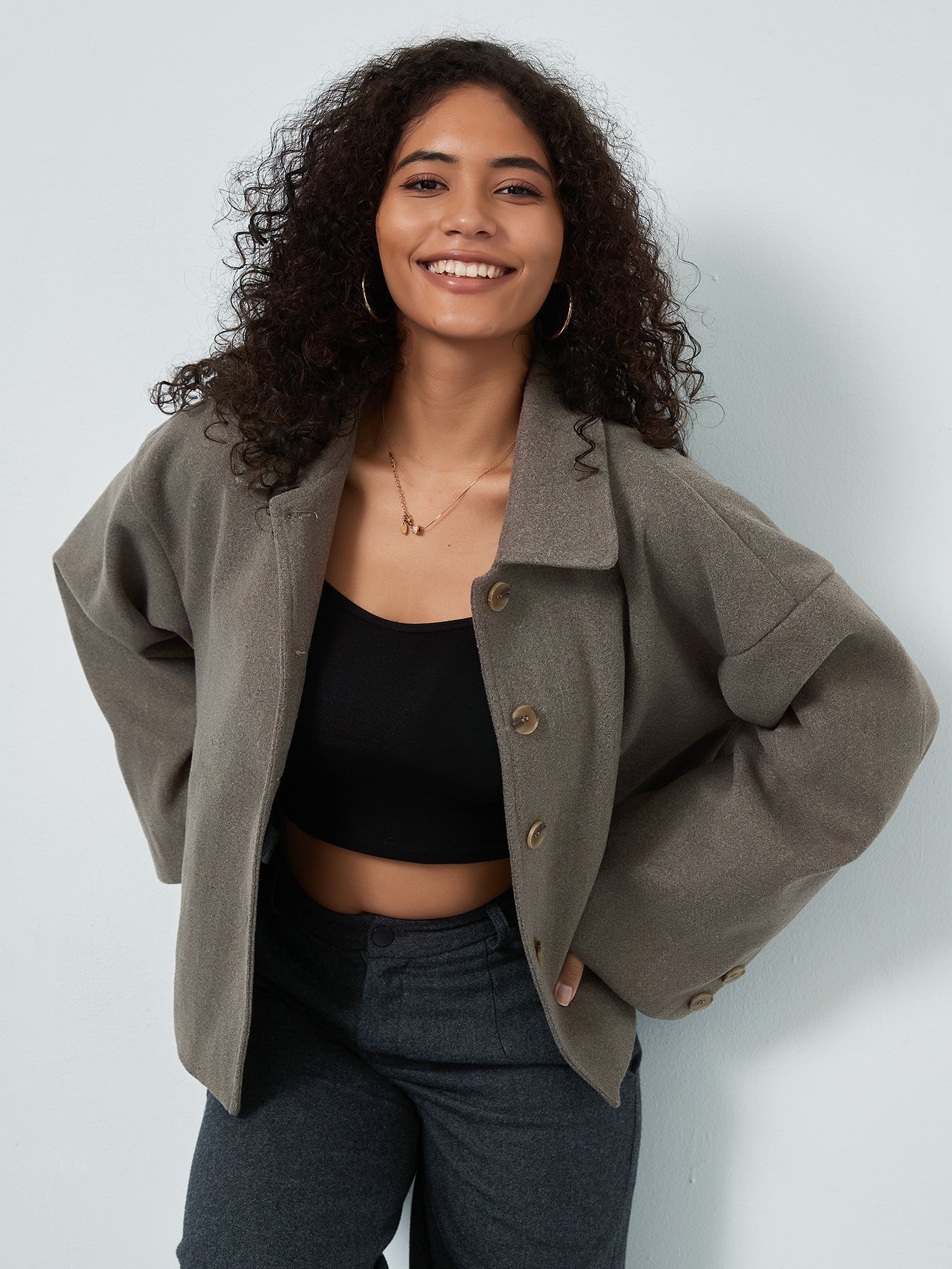 Dames décontractée veste oversize à double boutonnage Chic und Stil