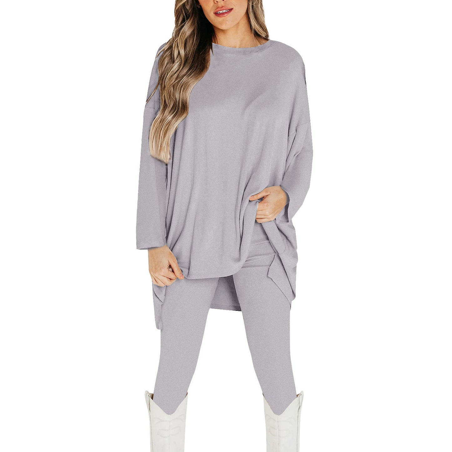 Dames Ensemble décontracté en haut oversized et leggings ajustés Chic und Stil