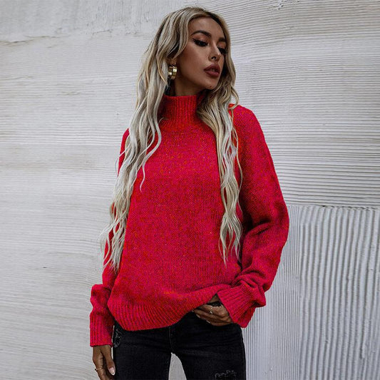 Pull femme avec col haut et coupe décontractée surdimensionnée Chic und Stil