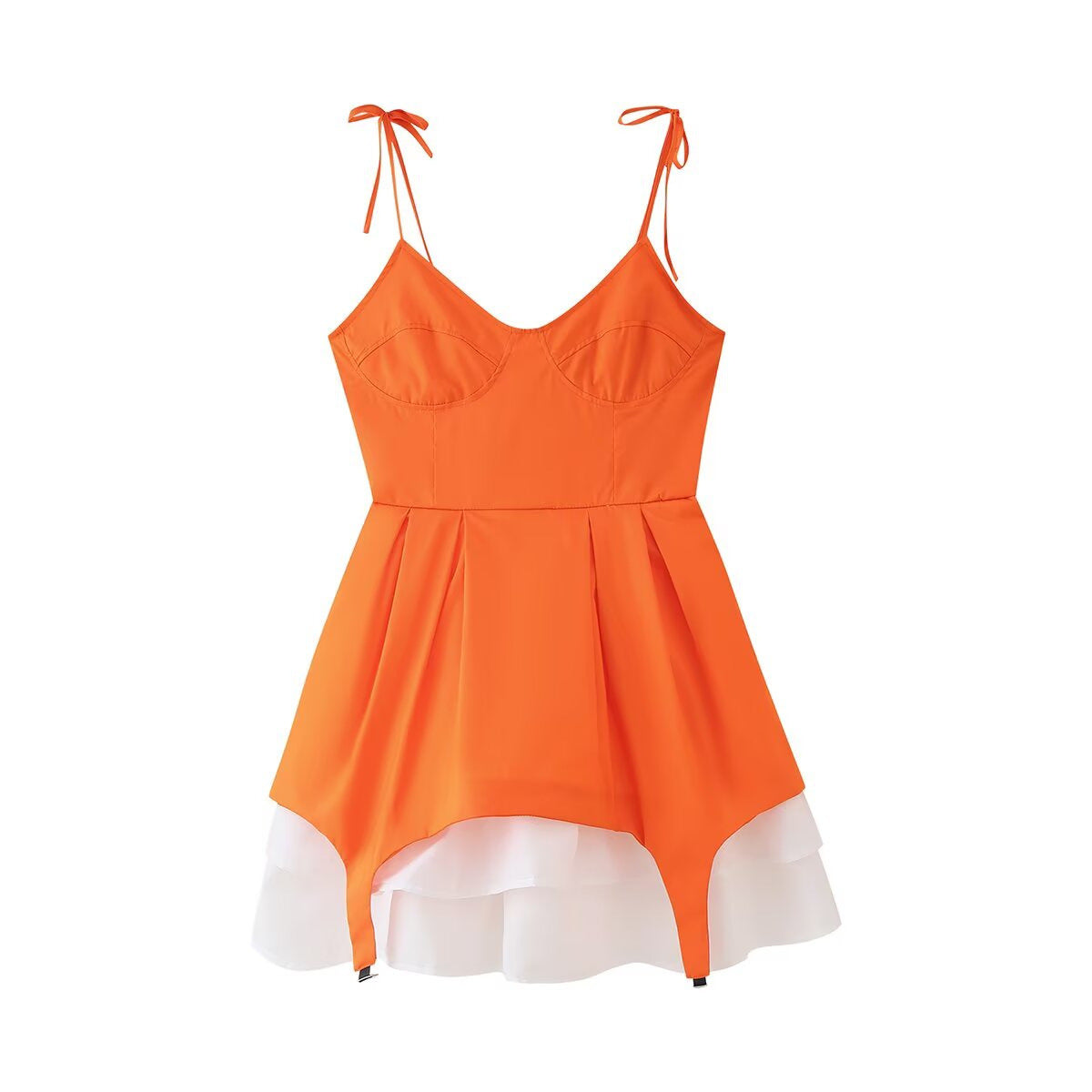 Robe d'été femme avec un ourlet froncé volumineux et des bretelles spaghetti ajustables Chic und Stil