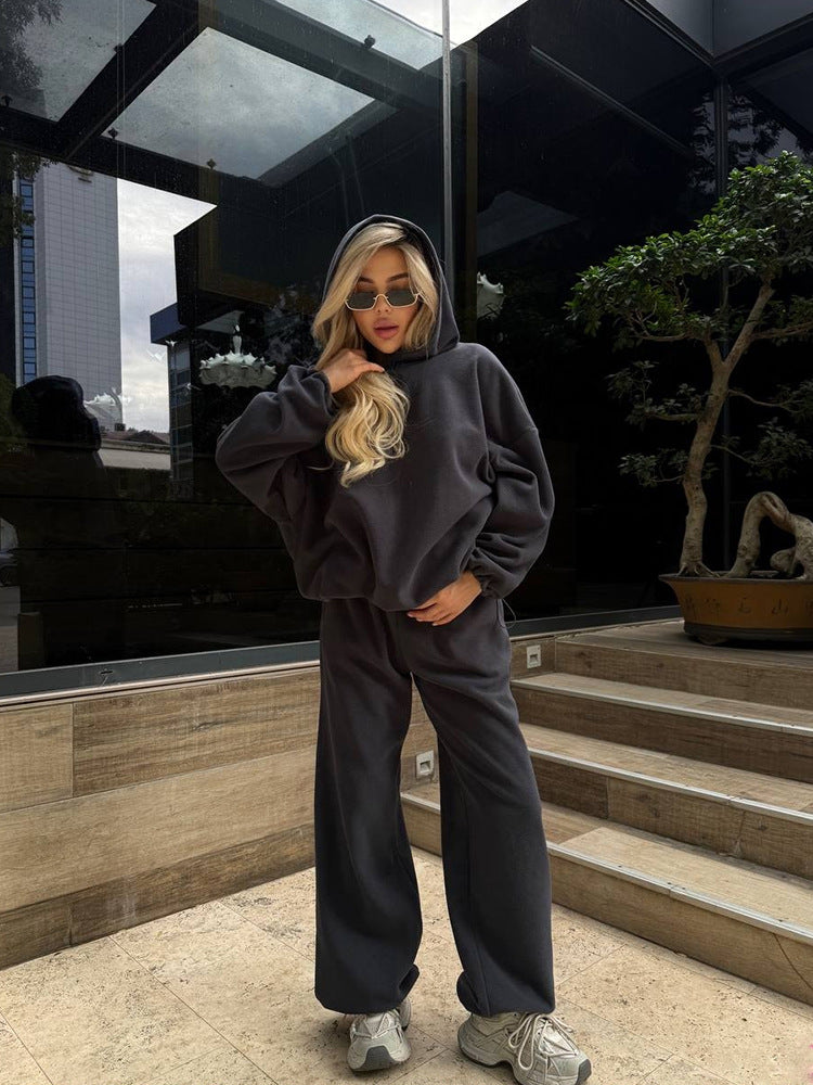 Dames casual oversized hoodie et pantalon de jogging large ensemble Chic und Stil
