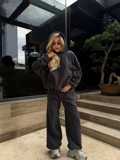 Dames casual oversized hoodie et pantalon de jogging large ensemble Chic und Stil
