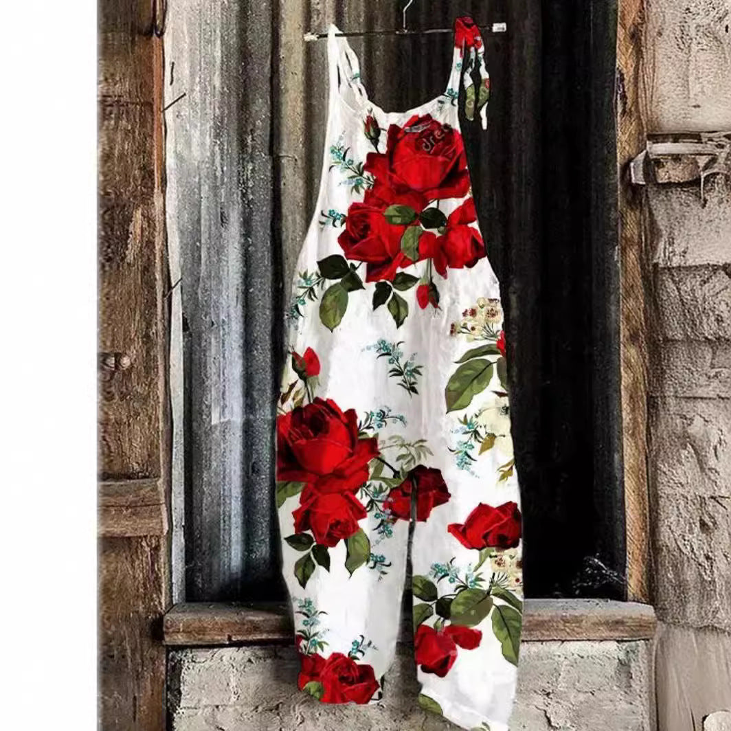 Dames combinaison salopette imprimé artistique Chic und Stil