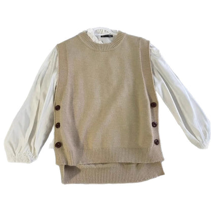Blouse en tricot pour femmes avec détails de boutons et coupe moderne Chic und Stil