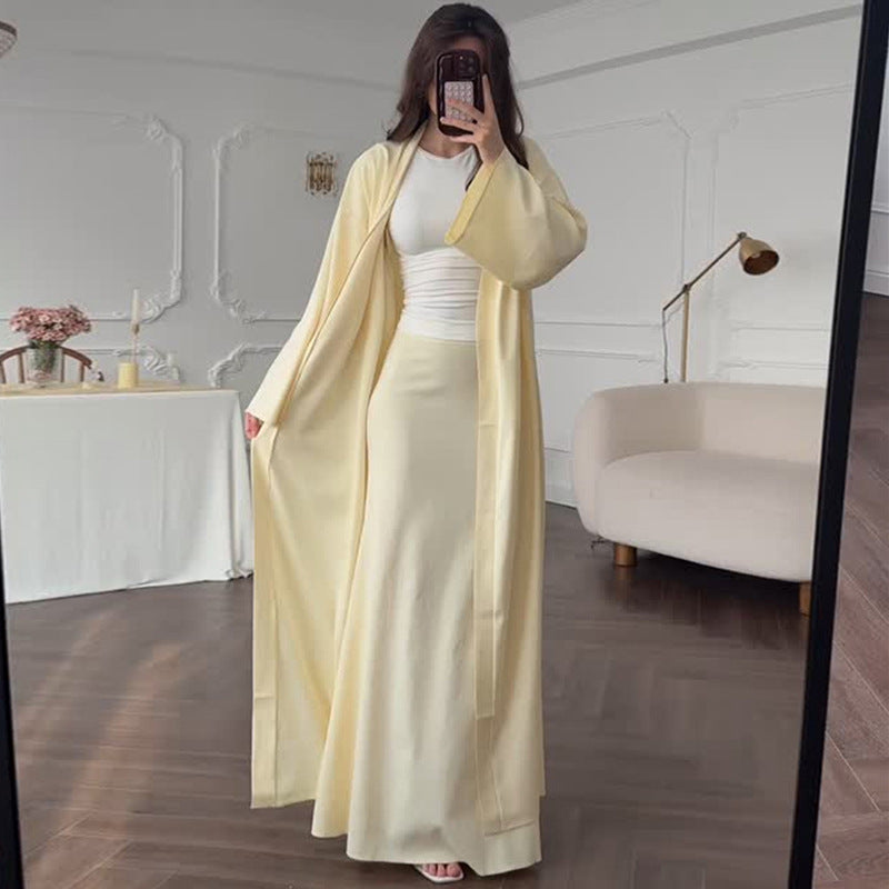 Dames élégant manteau long avec silhouette fluide Chic und Stil