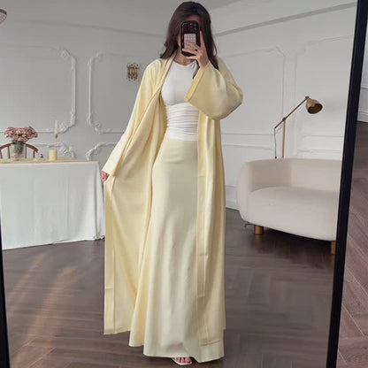 Dames élégant manteau long avec silhouette fluide Chic und Stil