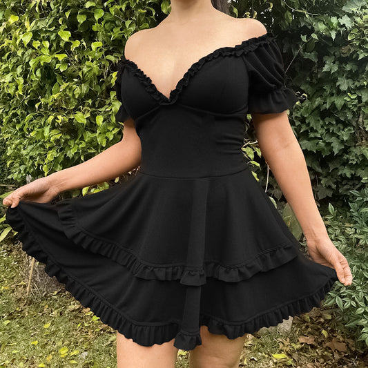 Robe femme décolletée à volants Chic und Stil