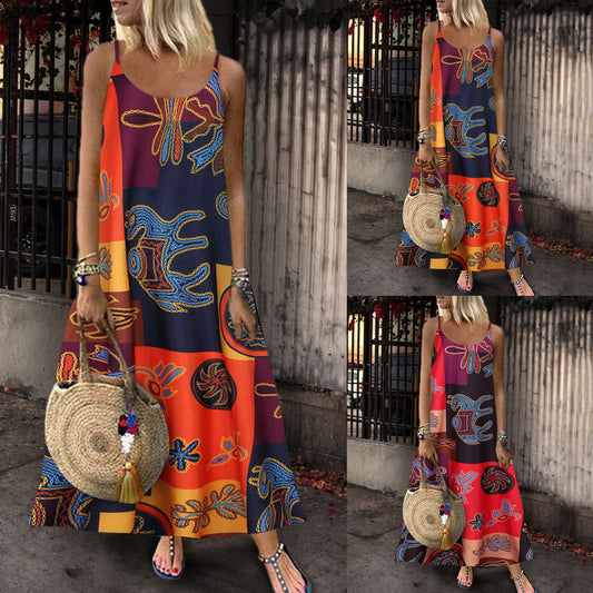 Robe maxi boho fleurie Chic und Stil pour femmes