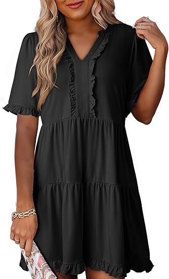 Robe d'été légère pour femmes avec détails en volants Chic und Stil