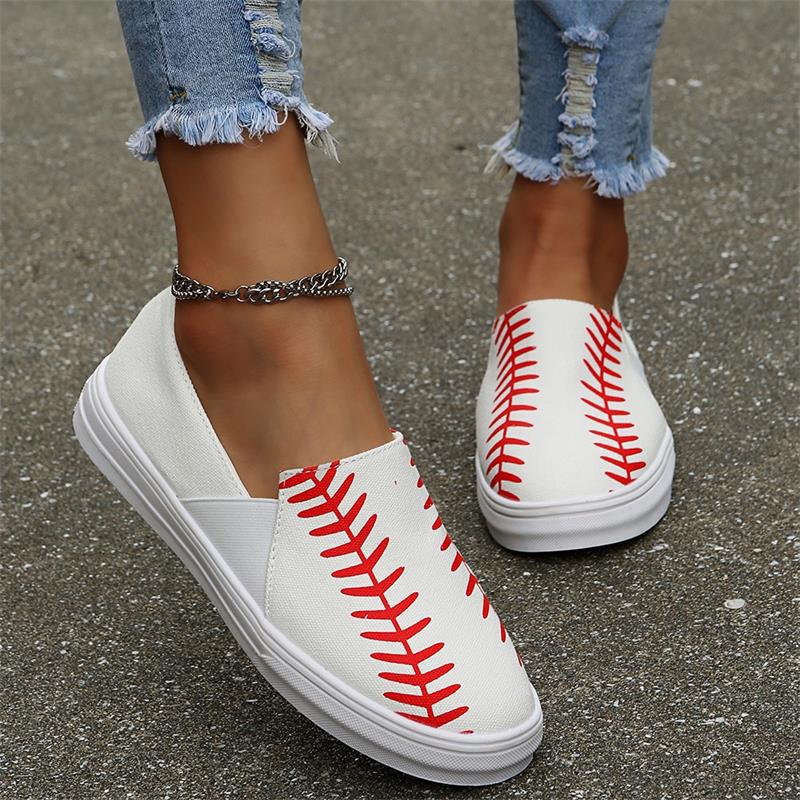 Baskets décontractées à enfiler pour femmes avec design baseball sportif Chic und Stil