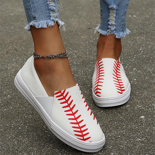 Baskets décontractées à enfiler pour femmes avec design baseball sportif Chic und Stil