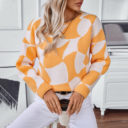 Pull over en tricot pour femmes avec motif moderne et coupe décontractée Chic und Stil