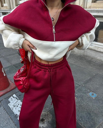 Ladies Casual Fit Sweatshirt and Comfortable Chic Sport Pants Set